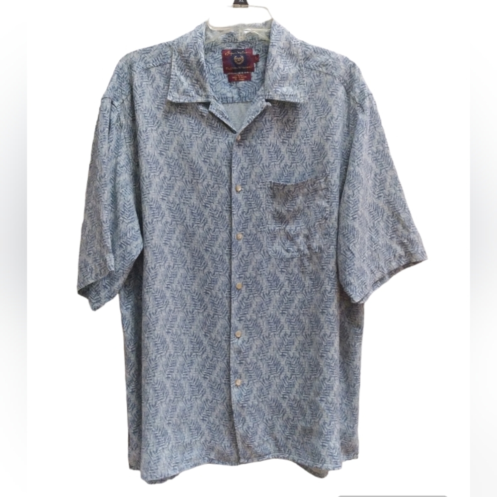 Bryon Nelson Shirt Mens Size L Eleventh Straight Silk Short Sleeve Button